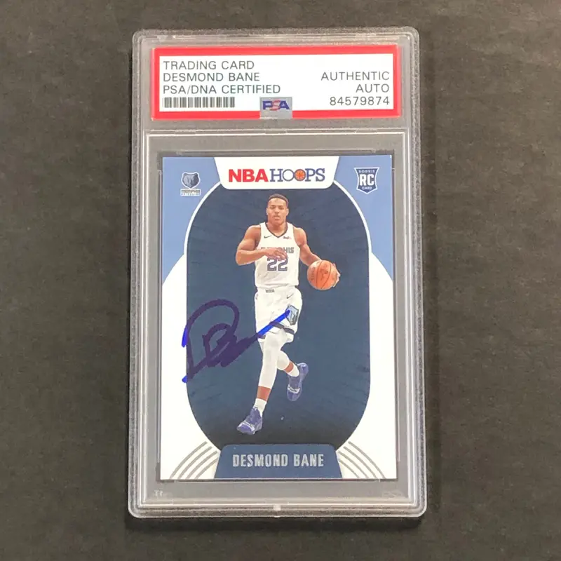 2020-21 NBA Hoops #246 Desmond Bane Signed Card AUTO PSA Slabbed RC Grizzlies