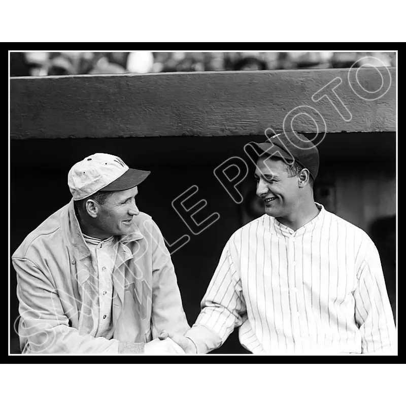 Lou Gehrig Walter Johnson 11X14 Photo - 1927 Yankees Senators- 1778