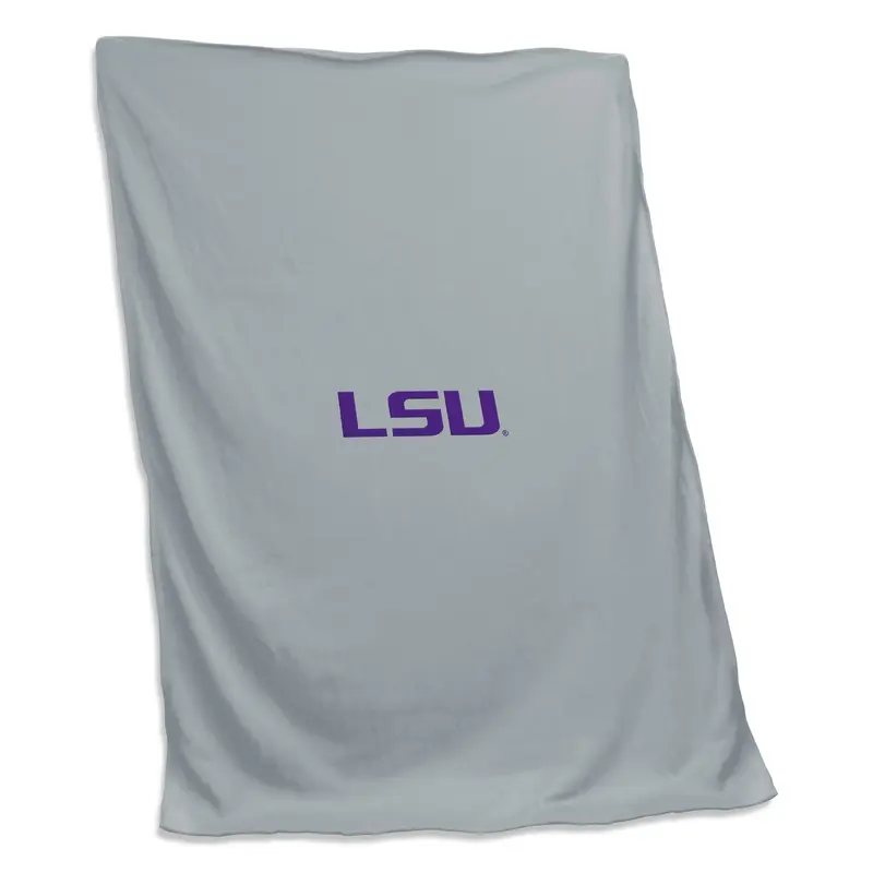 LSU Sweatshirt Gray Blanket (Screened)