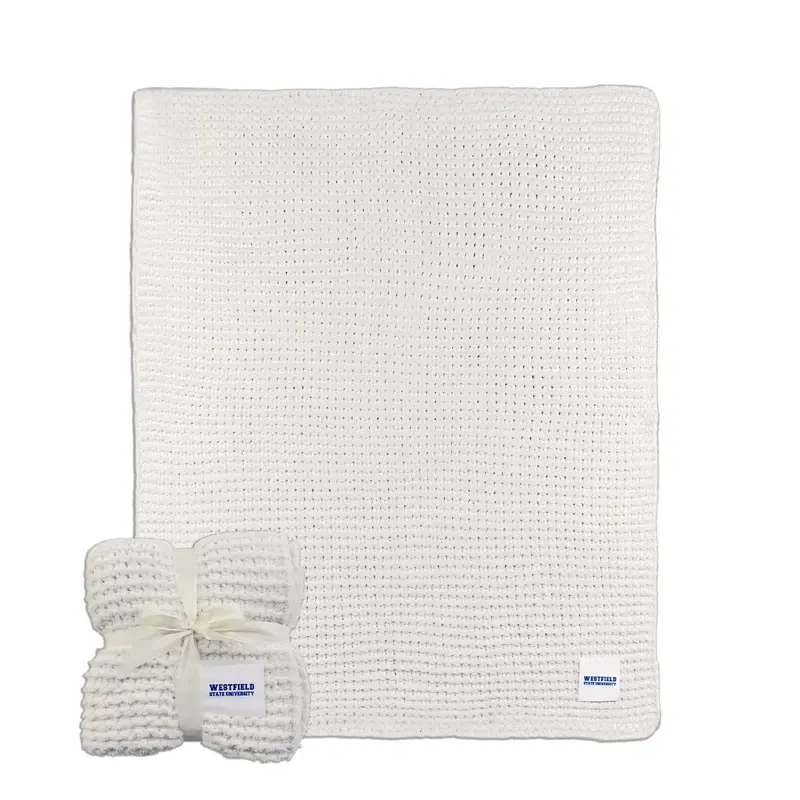Westfield State University Cable Knit Throw 50x60